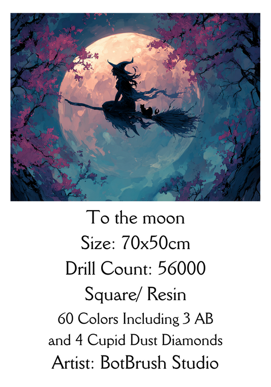 To the Moon – Premium Diamond Painting Kit 70x50cm