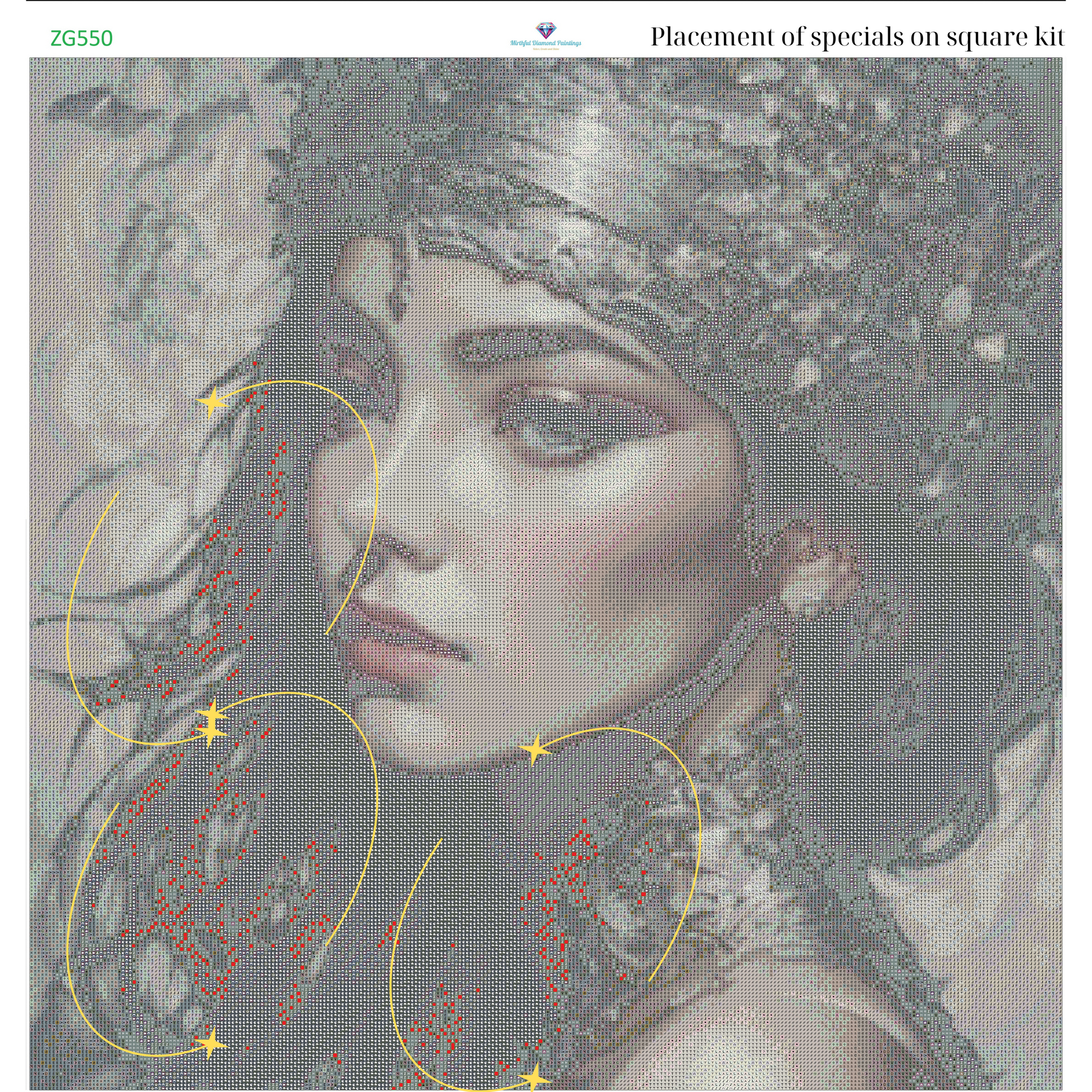 Gilded Serenity – Premium Diamond Painting Kit by BotBrush Studio Size: 70x70 cm (27.5 x 27.5 inches) Drill Options: Resin Square or Grade A Acrylic Round - Mirthful Diamond Paintings