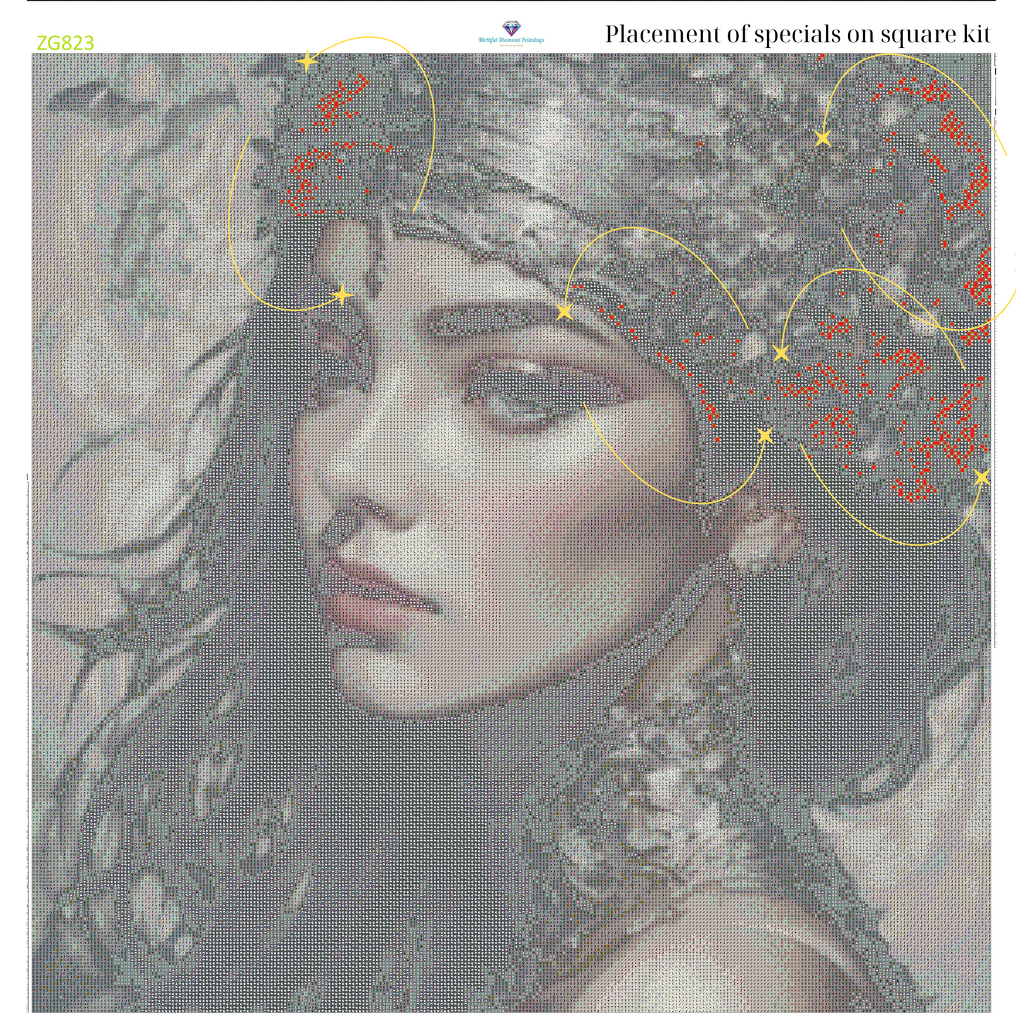 Gilded Serenity – Premium Diamond Painting Kit by BotBrush Studio Size: 70x70 cm (27.5 x 27.5 inches) Drill Options: Resin Square or Grade A Acrylic Round - Mirthful Diamond Paintings