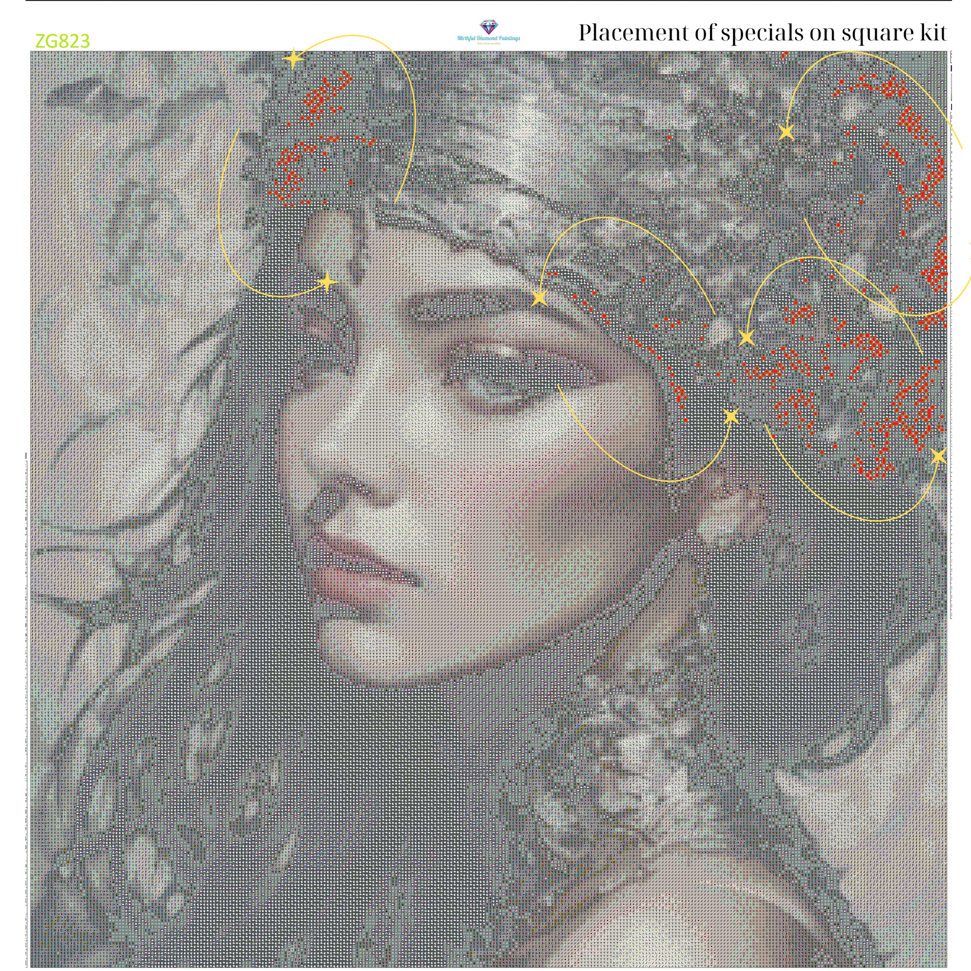 Gilded Serenity – Premium Diamond Painting Kit by BotBrush Studio Size: 70x70 cm (27.5 x 27.5 inches) Drill Options: Resin Square or Grade A Acrylic Round - Mirthful Diamond Paintings
