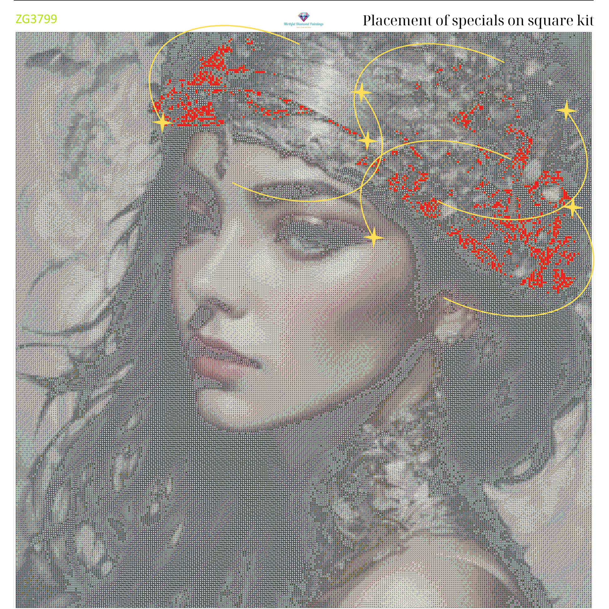 Gilded Serenity – Premium Diamond Painting Kit by BotBrush Studio Size: 70x70 cm (27.5 x 27.5 inches) Drill Options: Resin Square or Grade A Acrylic Round - Mirthful Diamond Paintings