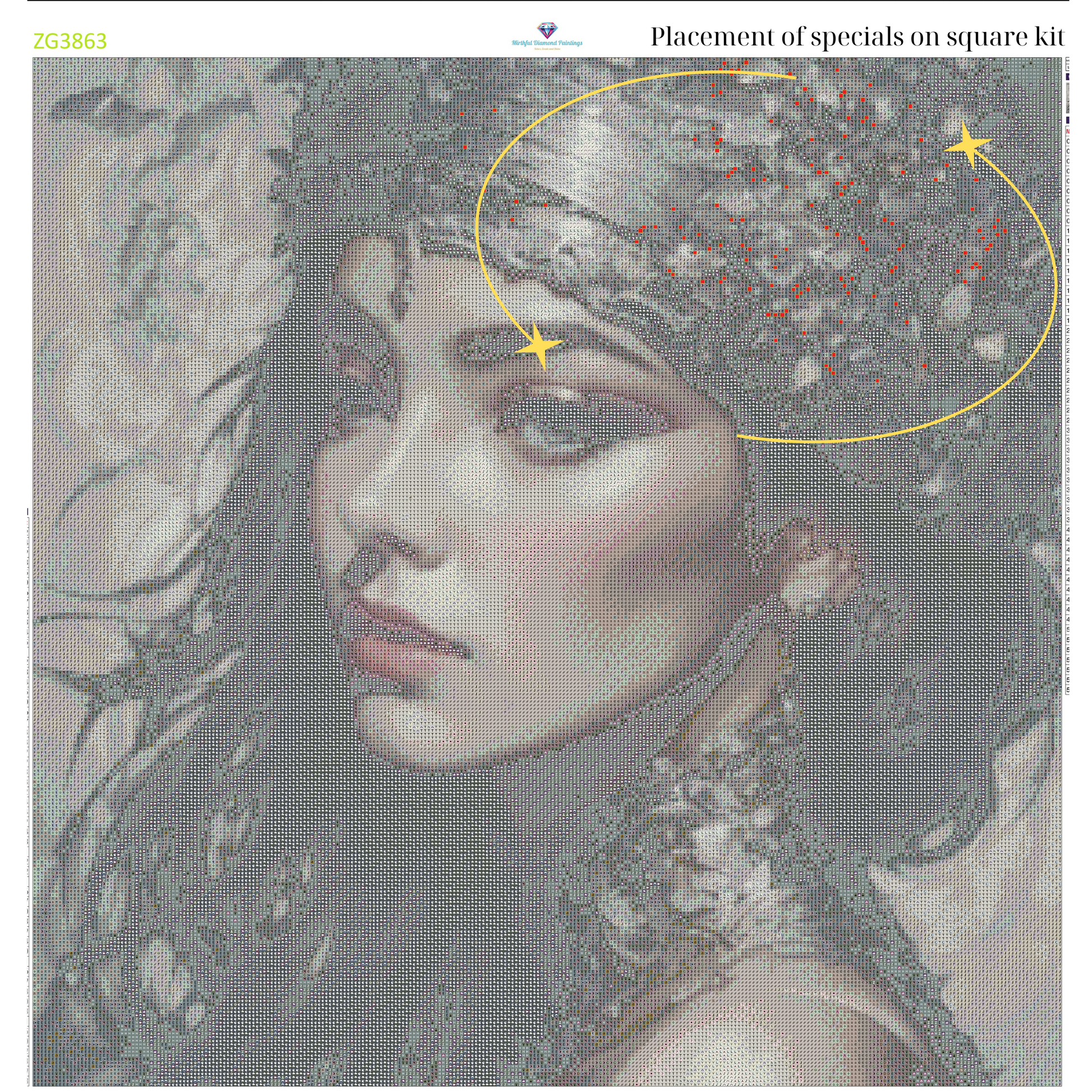Gilded Serenity – Premium Diamond Painting Kit by BotBrush Studio Size: 70x70 cm (27.5 x 27.5 inches) Drill Options: Resin Square or Grade A Acrylic Round - Mirthful Diamond Paintings