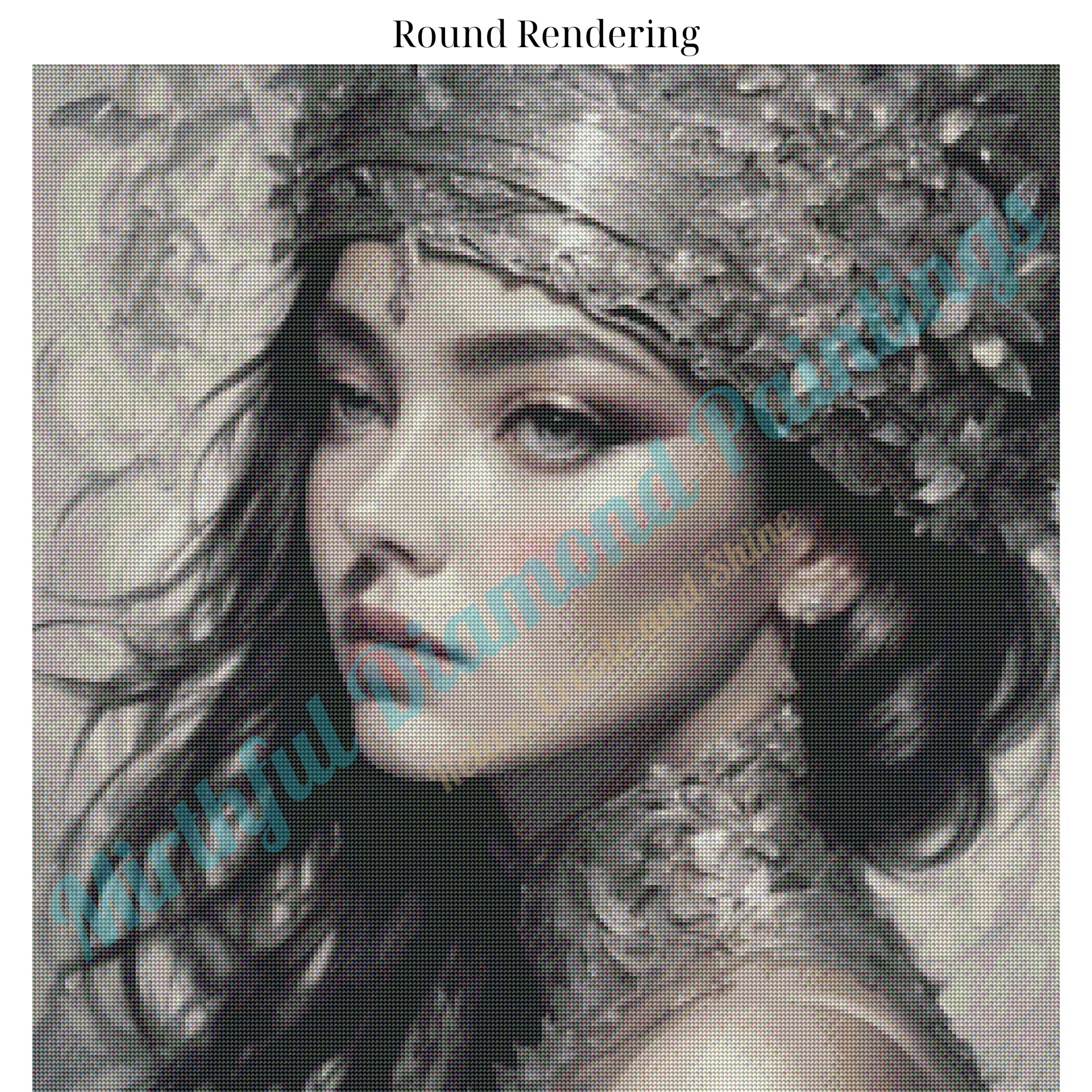 Gilded Serenity – Premium Diamond Painting Kit by BotBrush Studio Size: 70x70 cm (27.5 x 27.5 inches) Drill Options: Resin Square or Grade A Acrylic Round - Mirthful Diamond Paintings