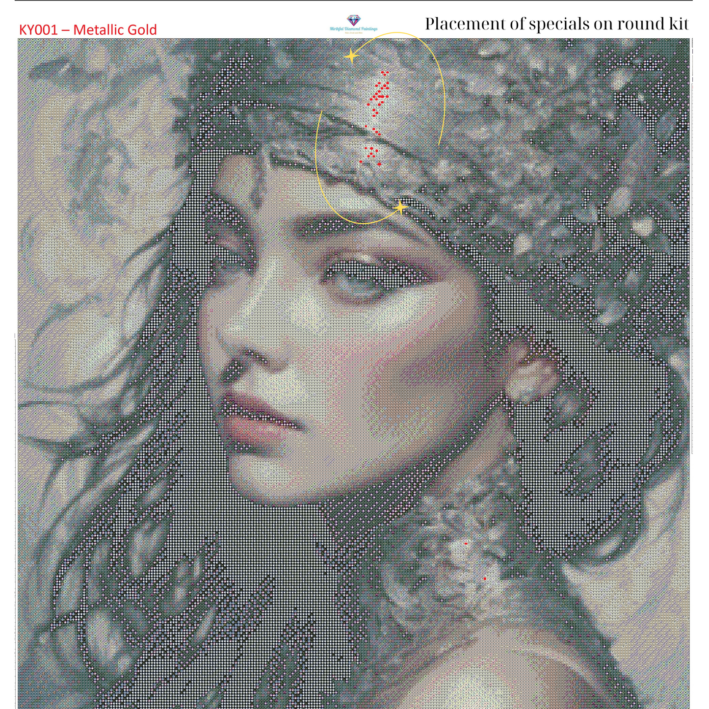 Gilded Serenity – Premium Diamond Painting Kit by BotBrush Studio Size: 70x70 cm (27.5 x 27.5 inches) Drill Options: Resin Square or Grade A Acrylic Round - Mirthful Diamond Paintings