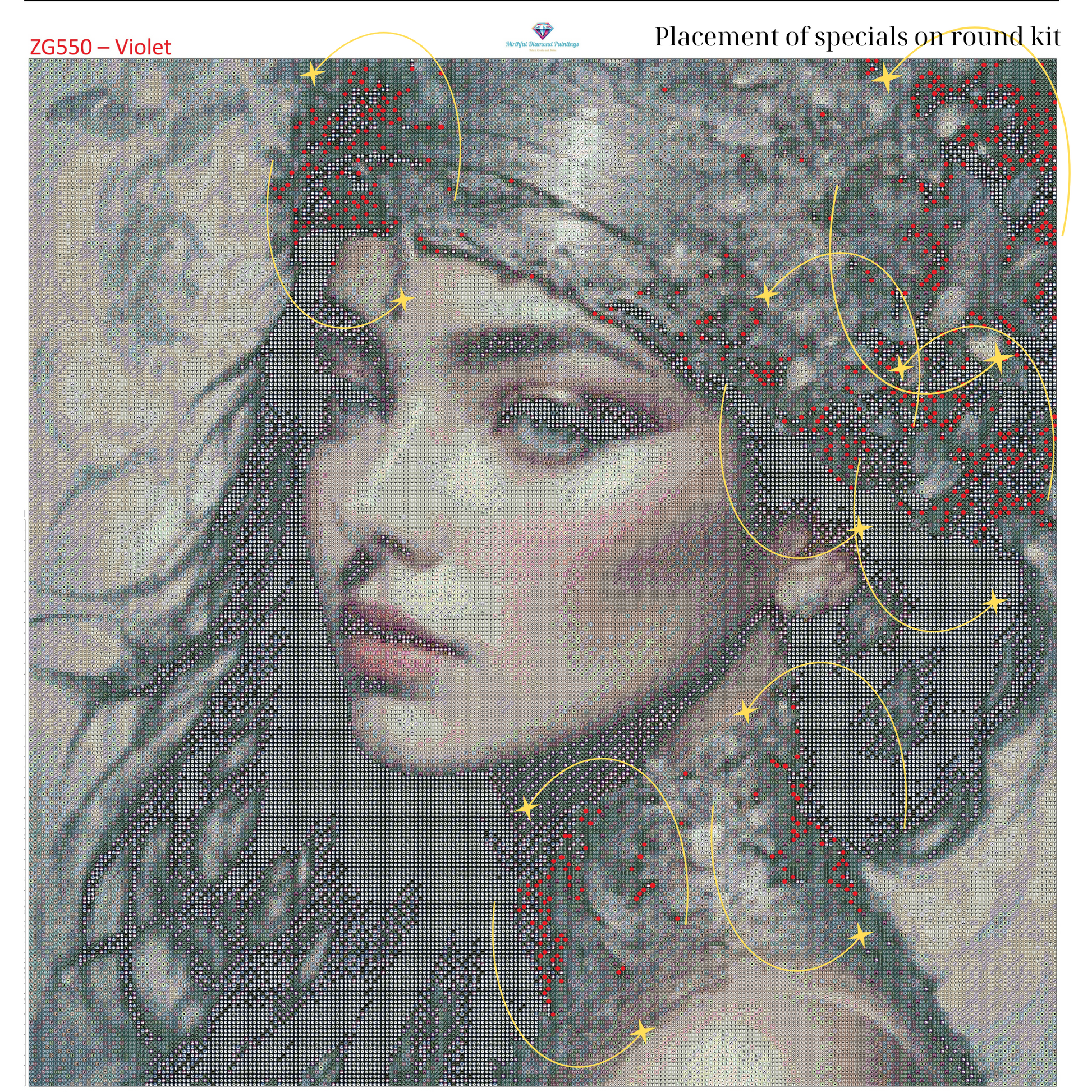 Gilded Serenity – Premium Diamond Painting Kit by BotBrush Studio Size: 70x70 cm (27.5 x 27.5 inches) Drill Options: Resin Square or Grade A Acrylic Round - Mirthful Diamond Paintings