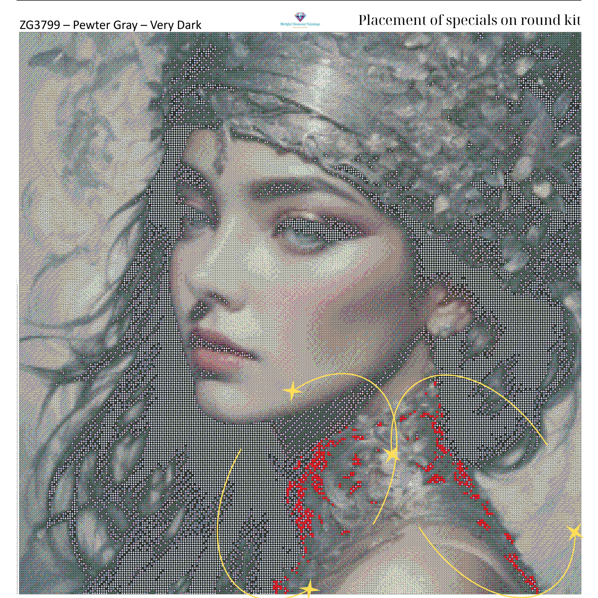 Gilded Serenity – Premium Diamond Painting Kit by BotBrush Studio Size: 70x70 cm (27.5 x 27.5 inches) Drill Options: Resin Square or Grade A Acrylic Round - Mirthful Diamond Paintings