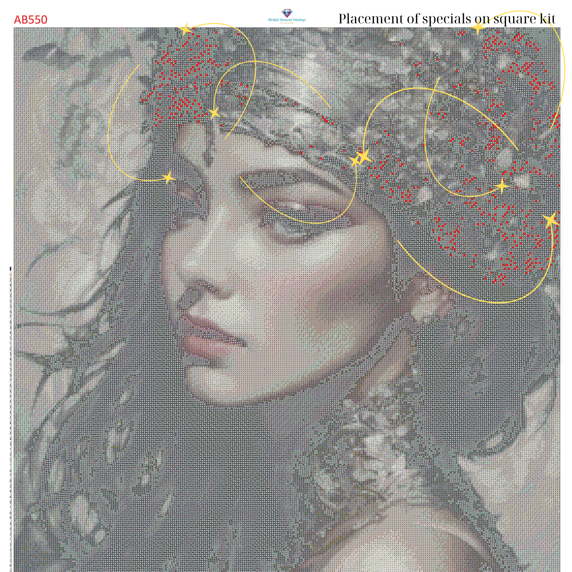 Gilded Serenity – Premium Diamond Painting Kit by BotBrush Studio Size: 70x70 cm (27.5 x 27.5 inches) Drill Options: Resin Square or Grade A Acrylic Round - Mirthful Diamond Paintings