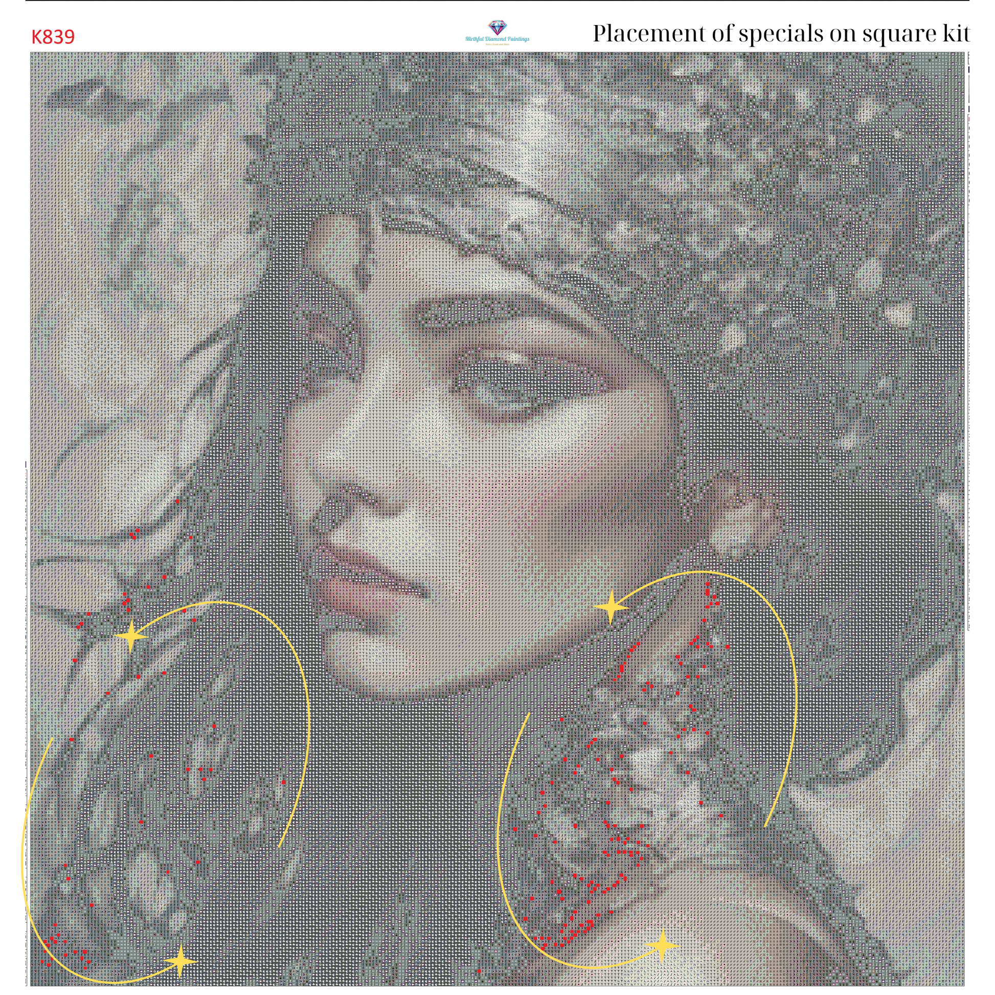 Gilded Serenity – Premium Diamond Painting Kit by BotBrush Studio Size: 70x70 cm (27.5 x 27.5 inches) Drill Options: Resin Square or Grade A Acrylic Round - Mirthful Diamond Paintings