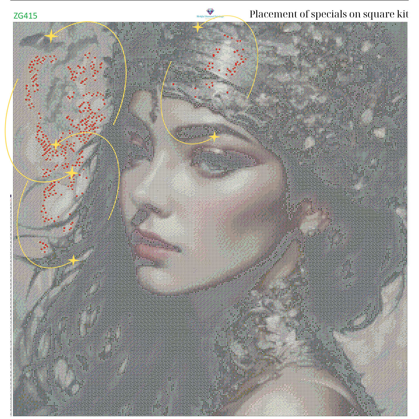 Gilded Serenity – Premium Diamond Painting Kit by BotBrush Studio Size: 70x70 cm (27.5 x 27.5 inches) Drill Options: Resin Square or Grade A Acrylic Round - Mirthful Diamond Paintings