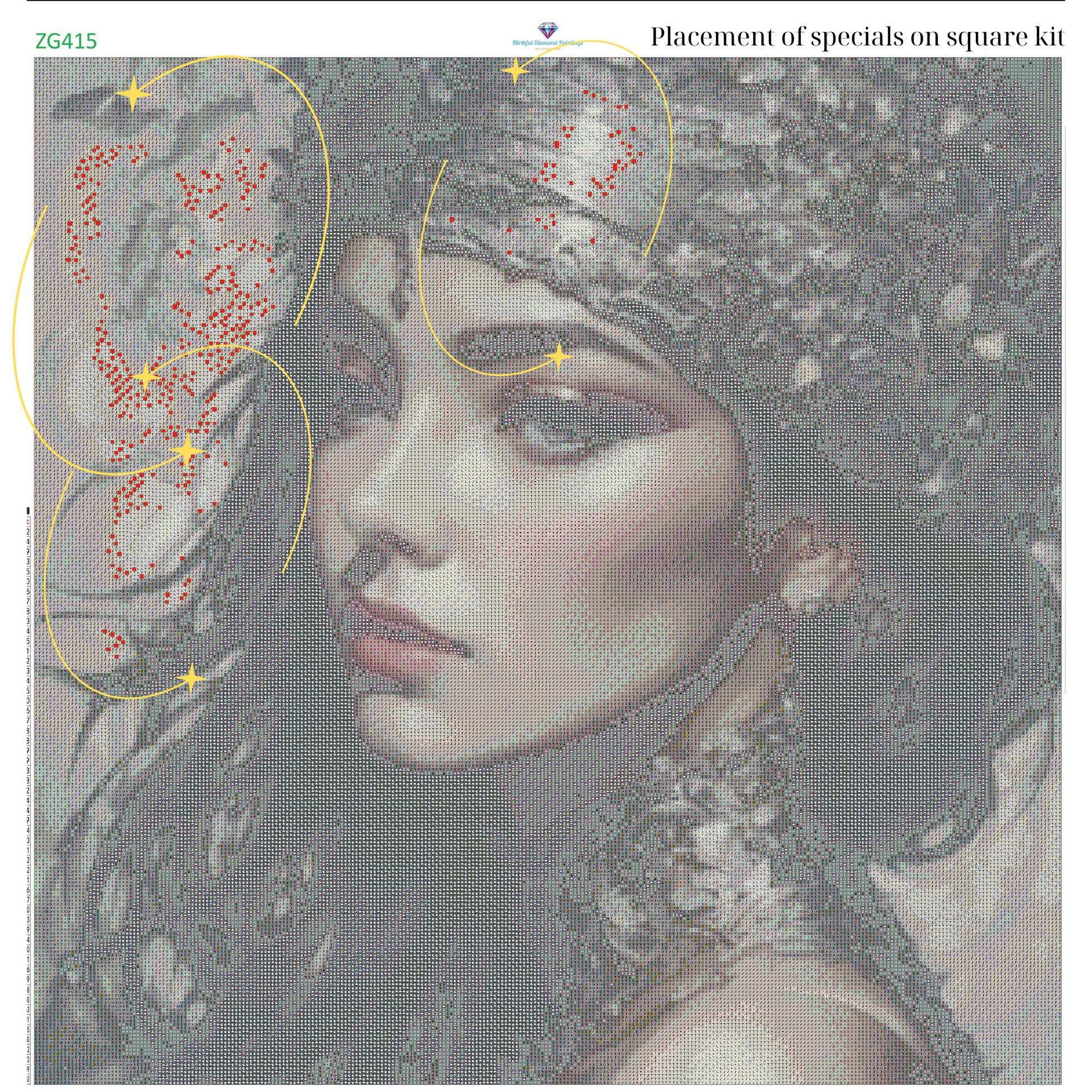 Gilded Serenity – Premium Diamond Painting Kit by BotBrush Studio Size: 70x70 cm (27.5 x 27.5 inches) Drill Options: Resin Square or Grade A Acrylic Round - Mirthful Diamond Paintings