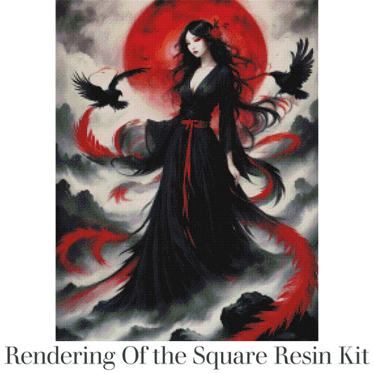 Shipped from EU - Made to Order - Raven’s Omen Diamond Painting Kit – Mystical Gothic  50cm x 65cm